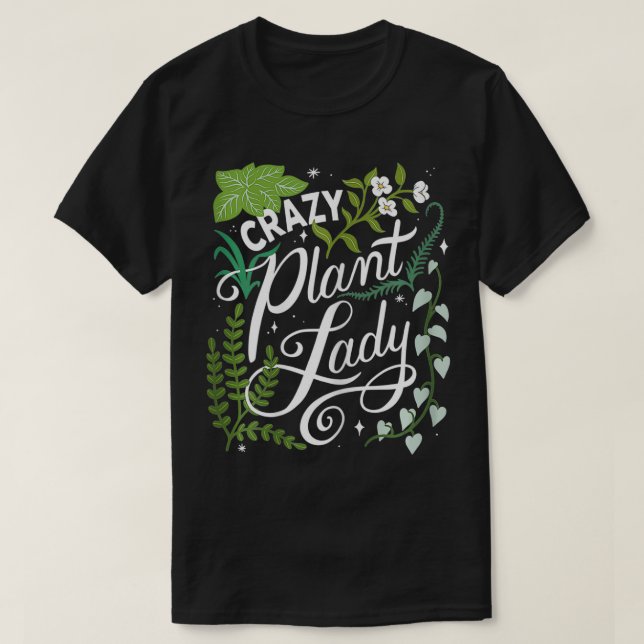 T-shirt Femme Fou Plante Lady Plante Maman Plante Lover Ca (Design devant)