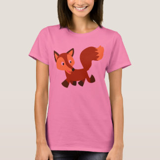 T-shirt Femme Fox Cartoon très joyeux