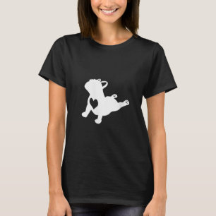 T-shirt Femme Français Bulldog Yoga Pose Amour Coeur Frenc