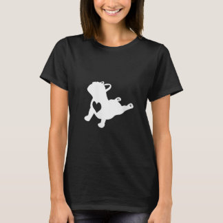 T-shirt Femme Français Bulldog Yoga Pose Amour Coeur Frenc
