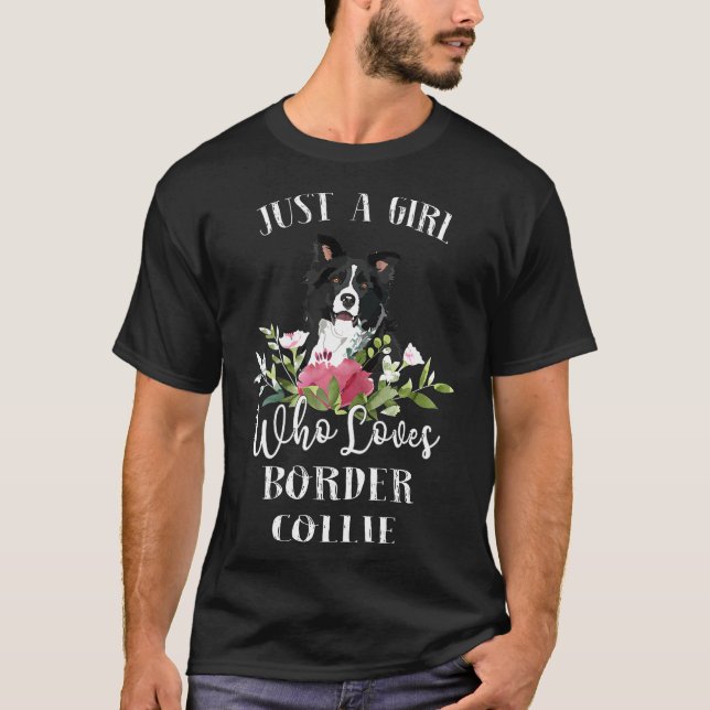 T-shirt Femme Frontière Collie Chien - Juste Une Fille Qui (Devant)