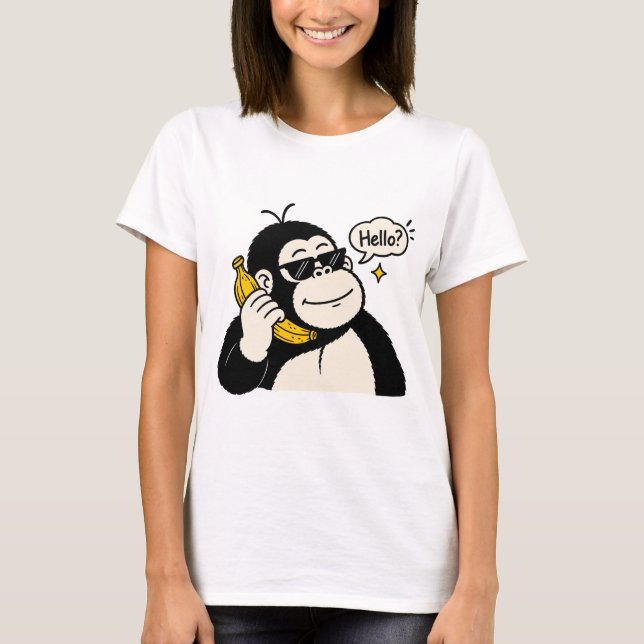 T-shirt femme Fun Gorilla Banana Phone (Devant)