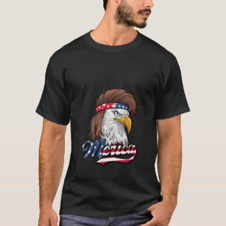 T-shirt Femme Funny Eagle Mullet 4 juillet USA Amérique