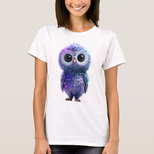 T-shirt Femme Galaxie Nébuleuse Celeste Hibou (Devant)