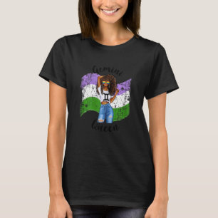 T-shirt Femme Genderqueer Queen Gemini Black Filles
