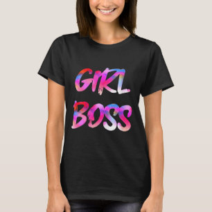 T-shirt Femme Girl Boss col en V