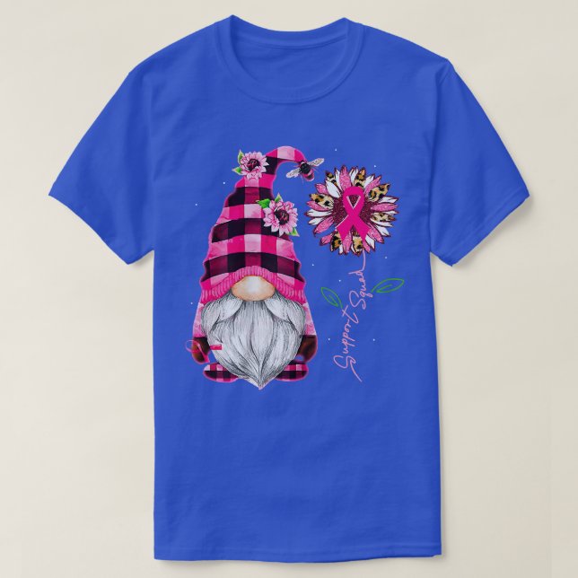 T-shirt Femme Gnome Support Squad Leopard Guerrier du sein (Design devant)