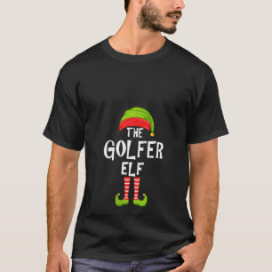 T-shirt Femme Golfer Elf Correspondant Famille Noël