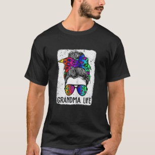 T-shirt Femme Grand-mère Vie Bleached Maman Vie Leopart Me