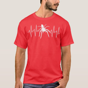 T-shirt Femme Grande araignée avec coeur de ligne cardiaqu