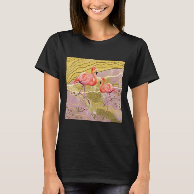 T-shirt femme graphique flamingo (Devant)