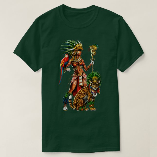 T-shirt Femme guerrière Aztec Jaguar (Design devant)