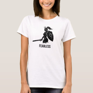 T-shirt Femme Guerrière Intrépide Art Silhouette Puissante