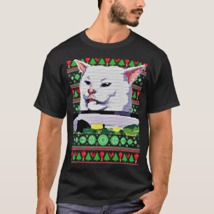 T-shirt Femme habillée de mème hurlant à un chat laide X m