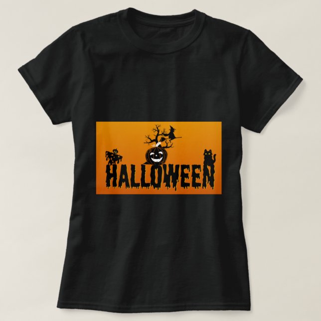 T-shirt femme Halloween Design (noir) (Design devant)