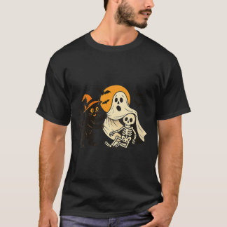 T-shirt Femme Halloween Vintage Chat Noir Révélateur