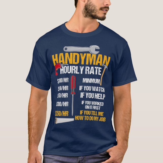 T-shirt Femme Handyman Horaire Note Handyman Vêtements (Devant)