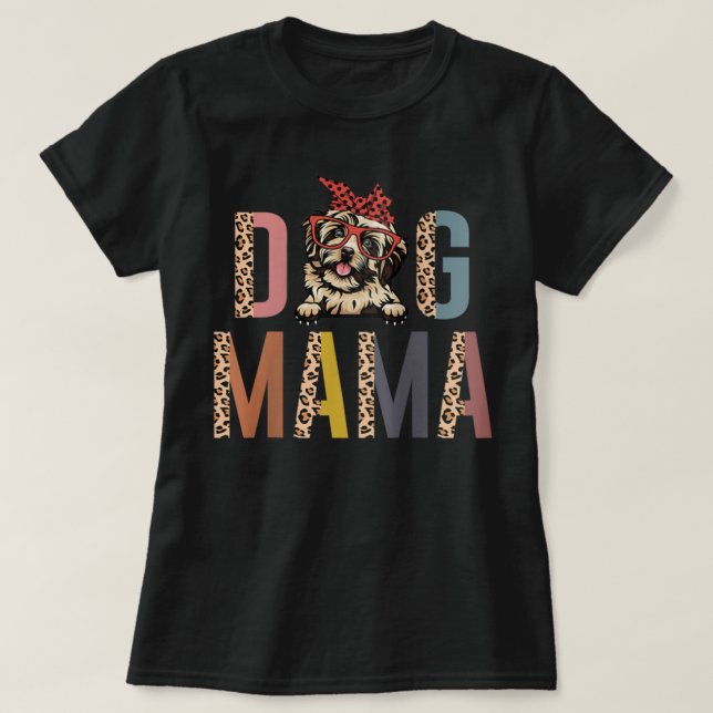 T-shirt Femme Havanaise Mama Empreinte de léopard Amoureux (Design devant)