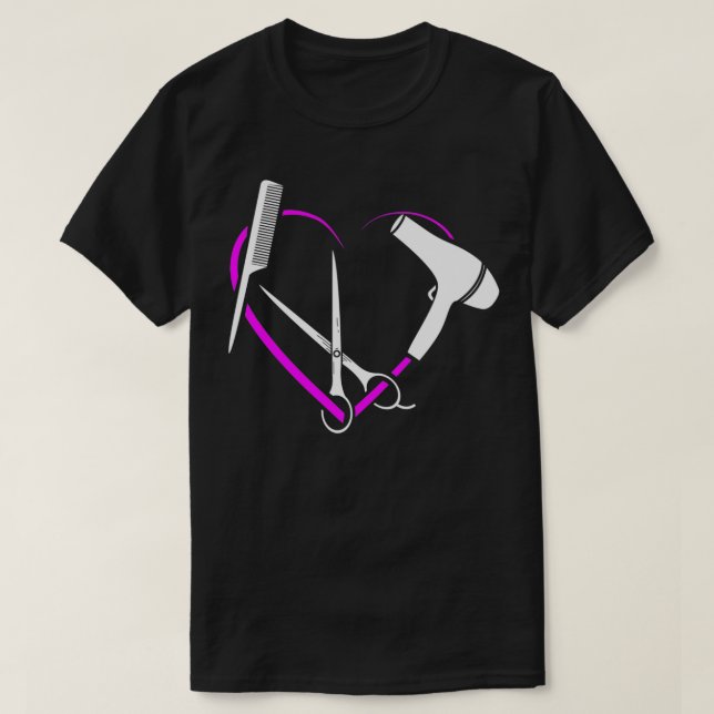 T-shirt Femme Heart Love Coiffeuse Salon Cadeau Hairstyli (Design devant)
