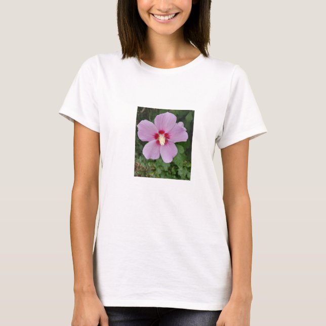 T-shirt femme hibiscus rose (Devant)