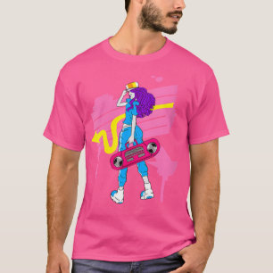 T-shirt Femme Hip hop Boom Box Encre Splat Cool Art Hi