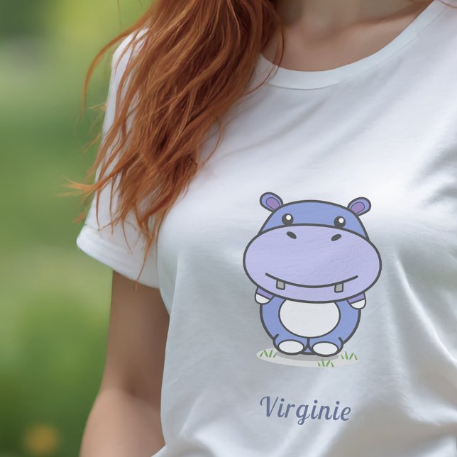 T-shirt femme hippo mignonne (Cute Hippo T-shirt)