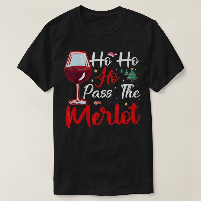 T-shirt Femme Ho Ho Ho Pass L'Ide Cadeau De Noël Merlot (Design devant)