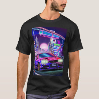 T-shirt Femme Homme Nissan Skyline Gt-R R34 Vaporwave