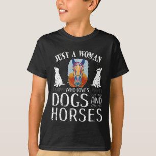 T-shirt Femme Horseck équitation Cowgirl Love Chien Cheval