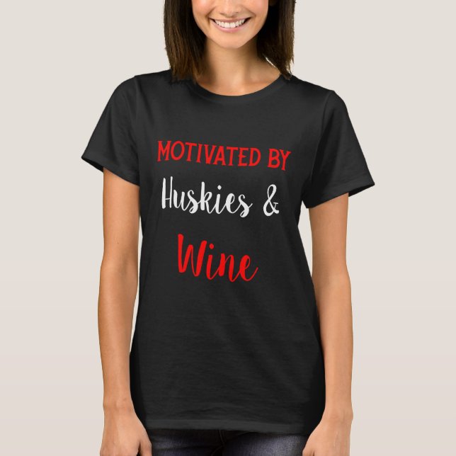 T-shirt Femme Husky Et Vin (Devant)