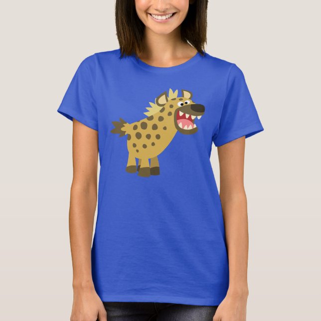 T-shirt femme Hyena, mignonne caricature en crémai (Devant)