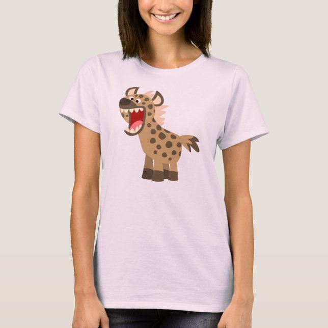 T-shirt Femme Hyène de Dessin Animé Mignonne et Af (Devant)