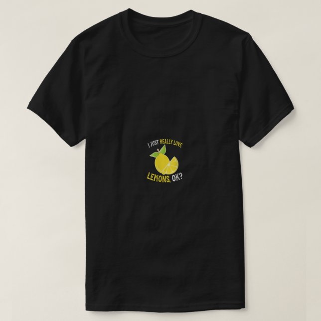 T-shirt Femme I Love Lemons OK Cute and Funny Lemon VNec (Design devant)
