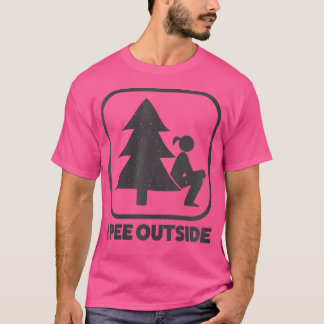 T-shirt Femme I Pee Extérieur Fille Signaler Drôle Camping