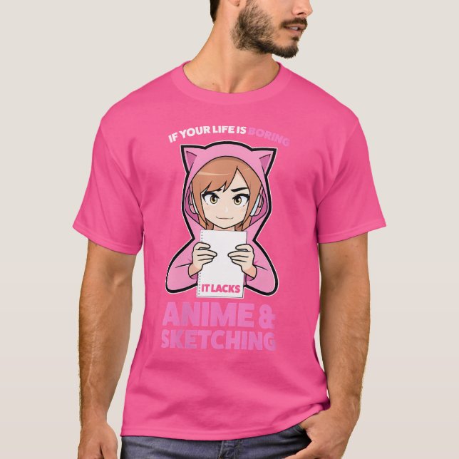 T-shirt Femme Il Manque D'Anime Sketching (Devant)
