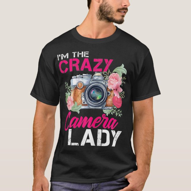 T-shirt Femme Im La Fou Caméra Lady Photographe Tee P (Devant)
