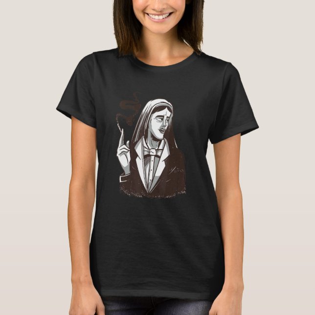 T-shirt Femme indienne fumant une cigarette (Devant)
