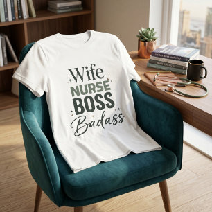 T-shirt Femme Infirmière Patronne Mégère Sarcasme Typograp