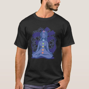T-shirt Femme inspirée de yoga des chakras méditant Om spi