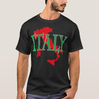 T-shirt Femme Italie Rouge Forme verte Tet VNeck