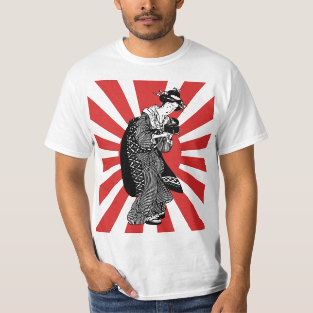 T-shirt Femme japonaise traditionnelle d'ukiyoe (Devant)