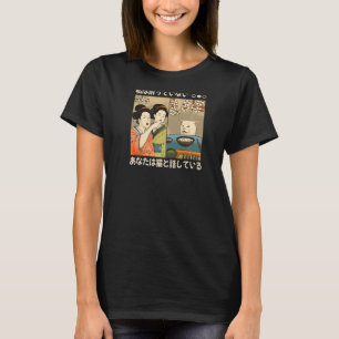 T-shirt Femme japonaise vintage Ukiyo e criant après un ch