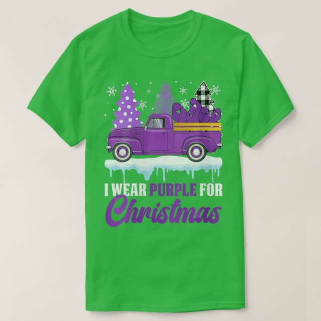 T-shirt Femme Je Porte Du Violet Pour L'Épilepsie De Noël (Design devant)