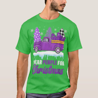 T-shirt Femme Je Porte Du Violet Pour L'Épilepsie De Noël