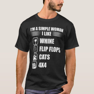 T-shirt Femme Je Suis Une Femme Simple Aimer Vin Flip Flop