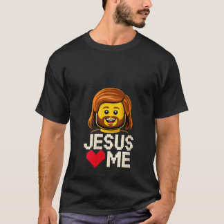 T-shirt Femme Jésus M'aime Constructeur Briques De Constru