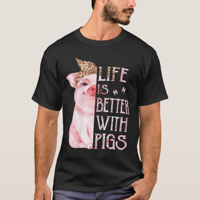 T-shirt Femme Jote Pig Cadeaux Femmes Aimer Cochons La Vie (Devant)