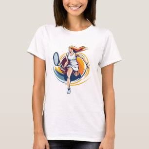T-shirt femme jouant au tennis