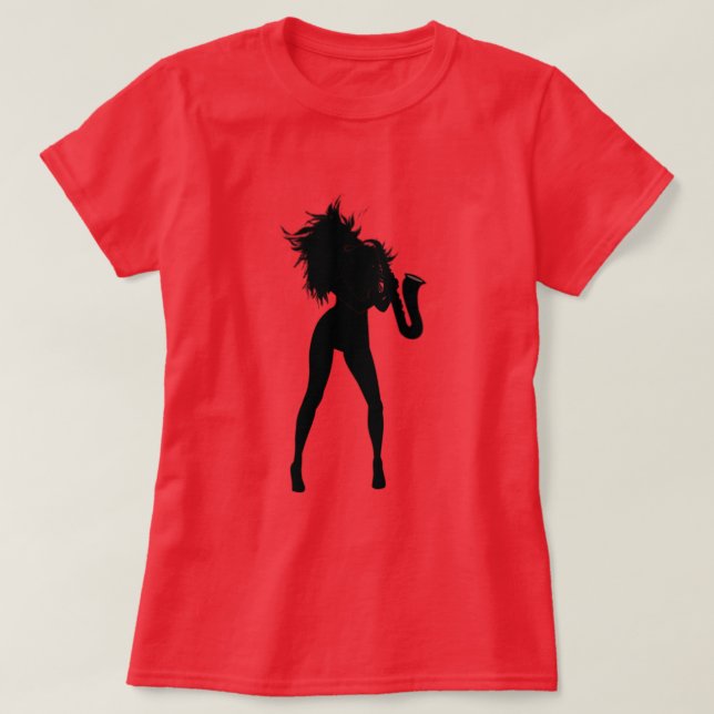T-shirt femme joueur de saxophone (Design devant)