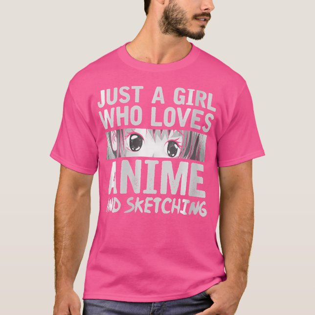 T-shirt Femme Juste Une Fille Qui Aime Anime Et Sketching  (Devant)